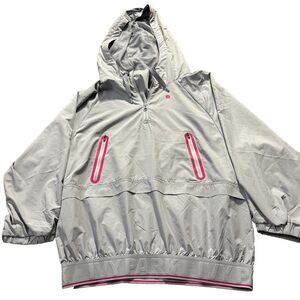Ivy Park Perforated Panel Hooded‎ Jacket Grey Size Medium (scuff bottom sleeve)